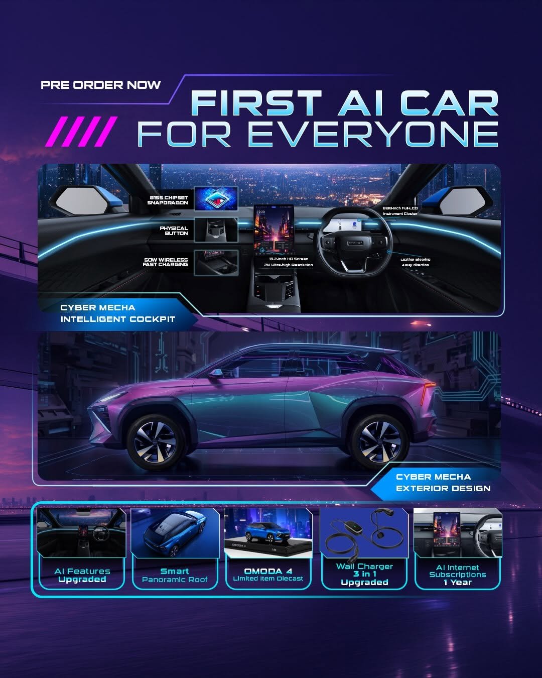 First AI Car Technology Omoda O4 EV