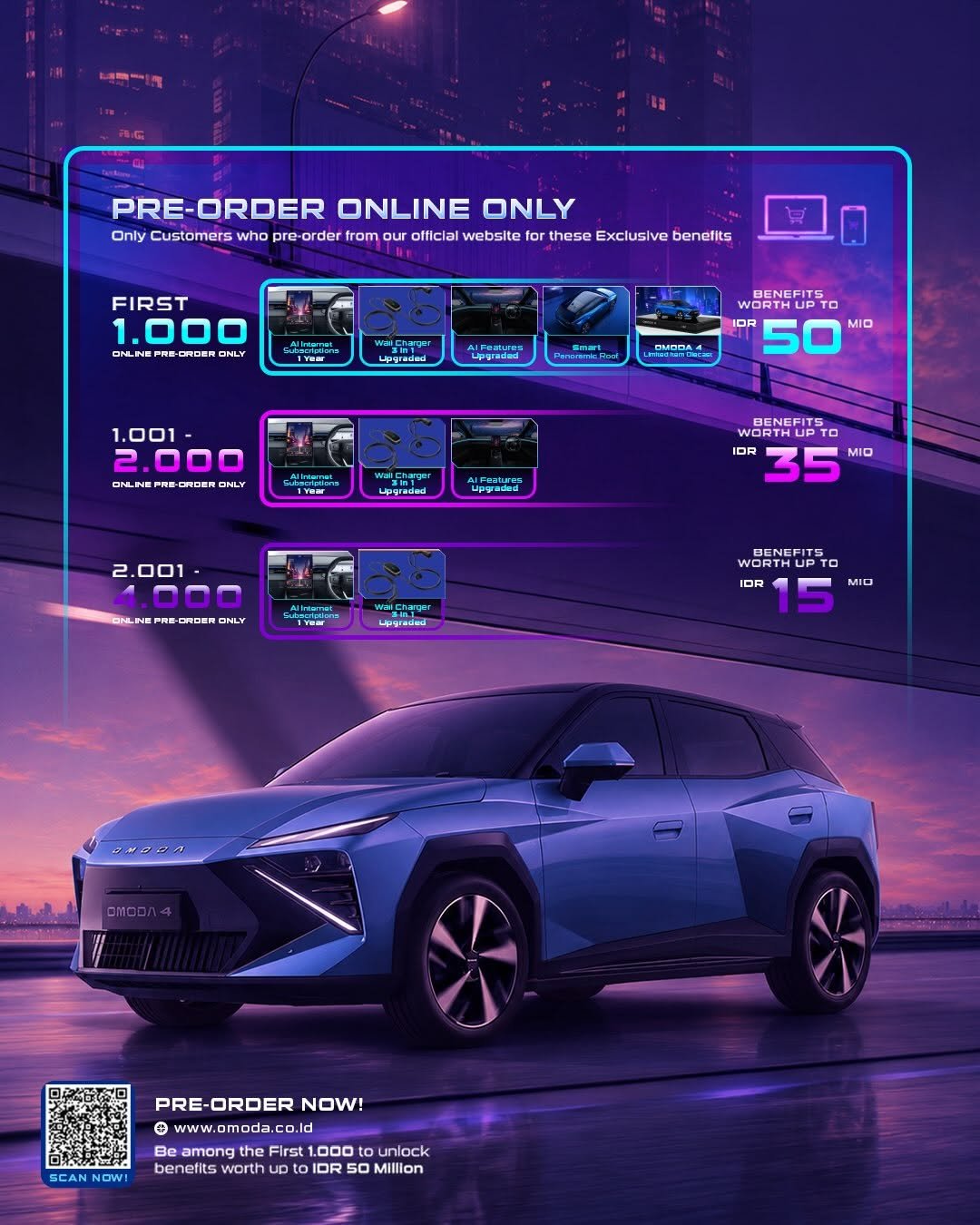 First 1000 online PreOrder Only, Omoda O4 EV